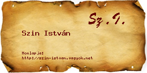 Szin István névjegykártya