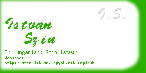 istvan szin business card